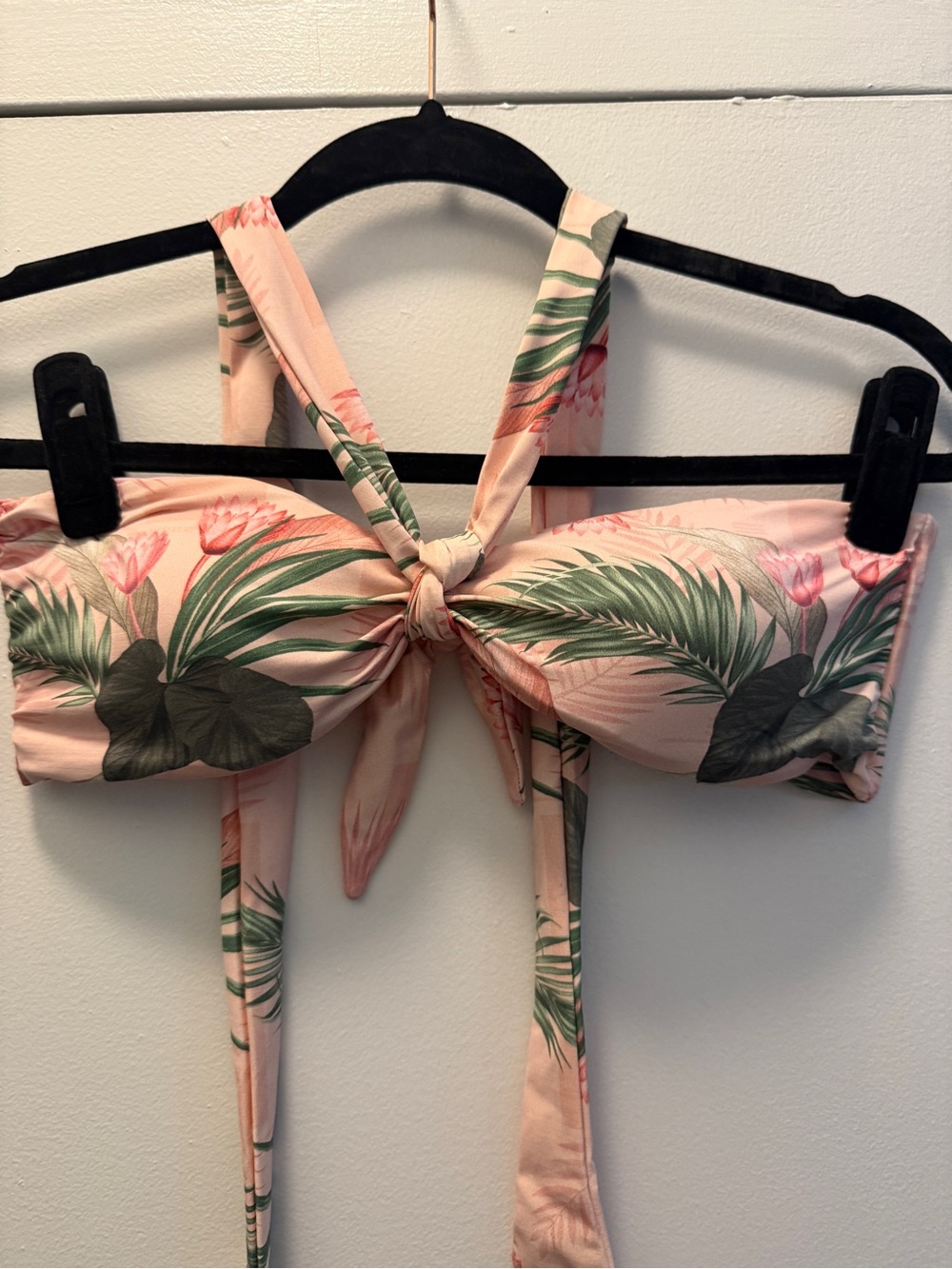 Shore Brand Tropical Pink Bandeau/Halter Bikini Top
